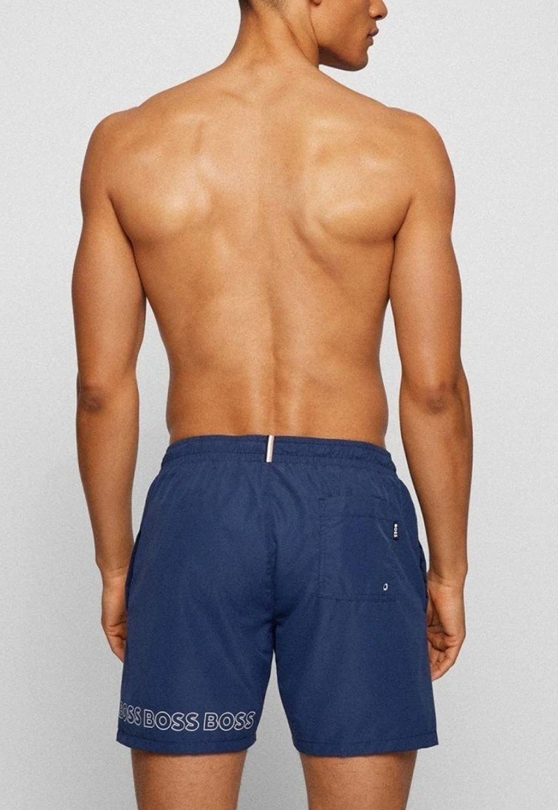 BOSS Zwemshort Dolphin blauw