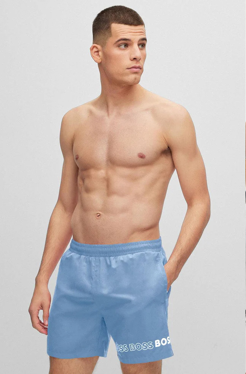 BOSS Zwemshort Dolphin blue